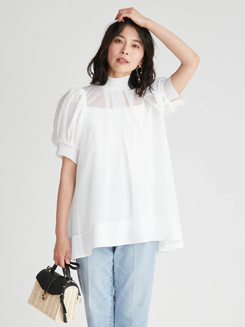 バックリボンシアーブラウス(ブラウス・シャツ)｜TOPS（トップス