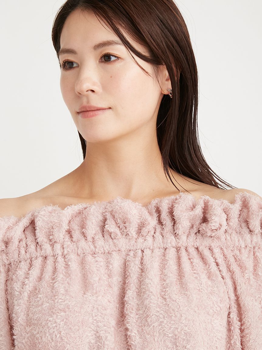カットジャガードパフネックブラウス(ブラウス・シャツ)｜TOPS