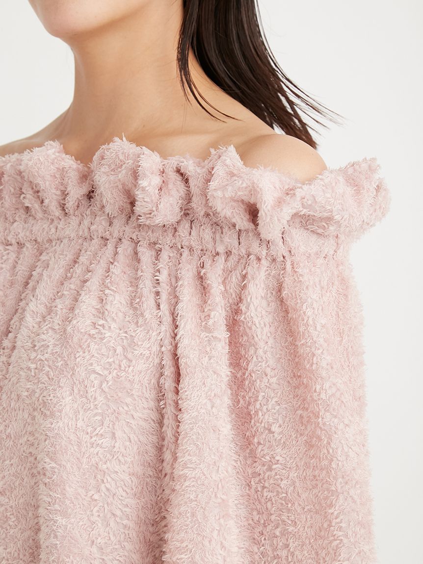カットジャガードパフネックブラウス(ブラウス・シャツ)｜TOPS