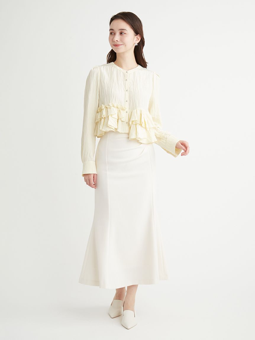 アシンメトリーペプラムフリルブラウス(ブラウス・シャツ)｜TOPS