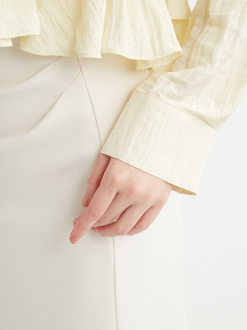 アシンメトリーペプラムフリルブラウス(ブラウス・シャツ)｜TOPS
