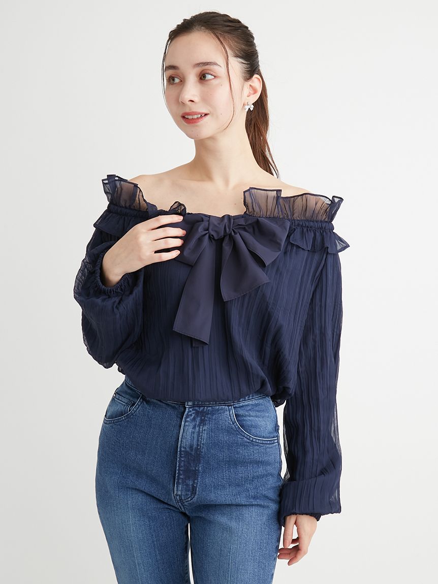 シアースモックブラウス(ブラウス・シャツ)|TOPS(トップス シアースモックブラウス(ブラウス・シャツ)|TOPS(トップス