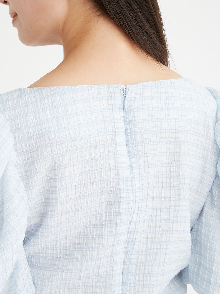 シャーリングチェックブラウス(ブラウス・シャツ)｜TOPS