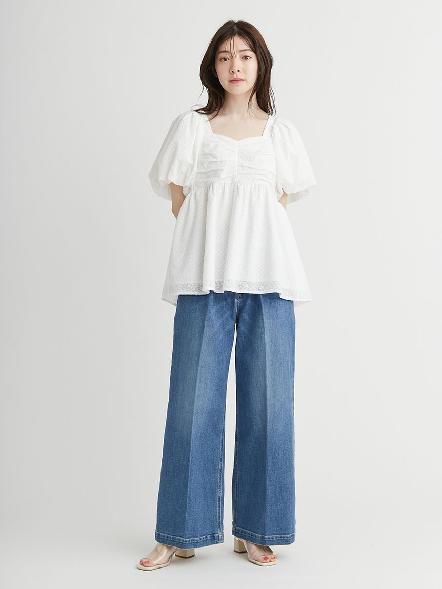 コットンエンブロイダリーブラウス(ブラウス・シャツ)|TOPS コットンエンブロイダリーブラウス(ブラウス・シャツ)|TOPS