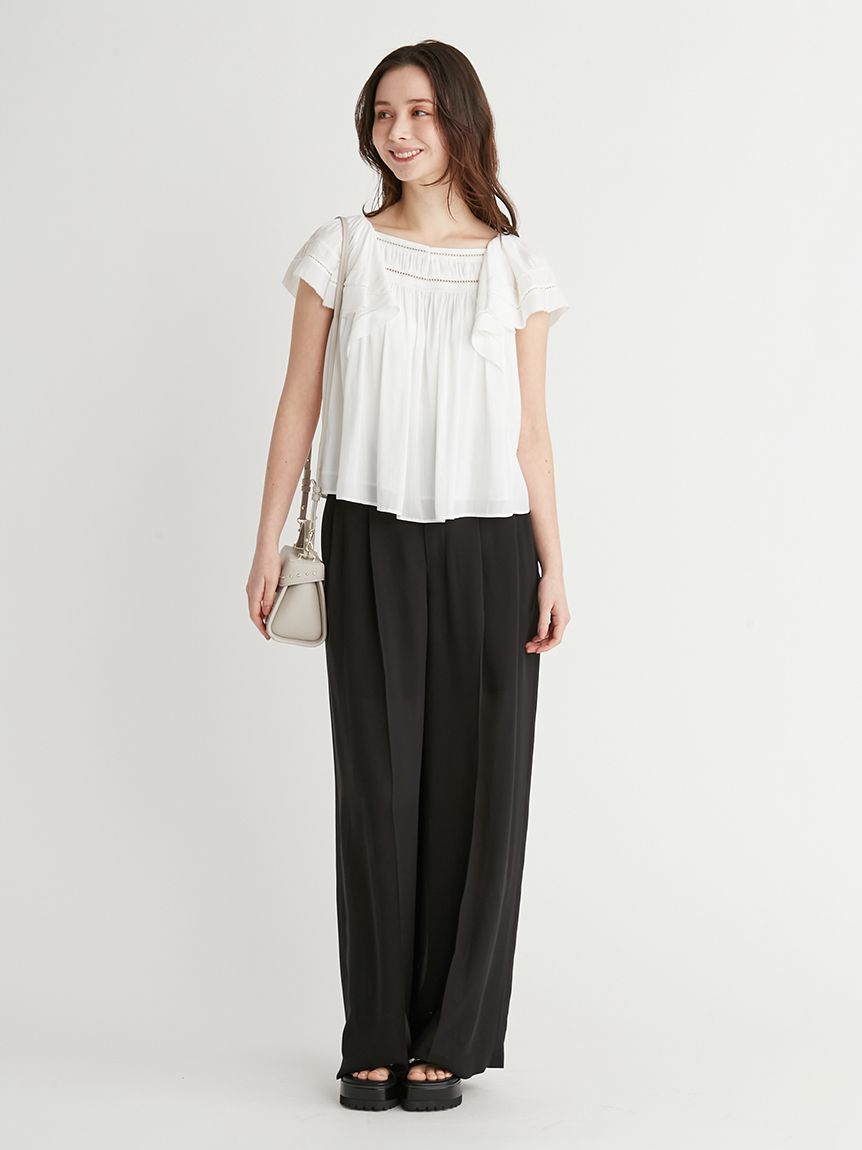 割繊シフォンレースブラウス(ブラウス・シャツ)｜TOPS（トップス