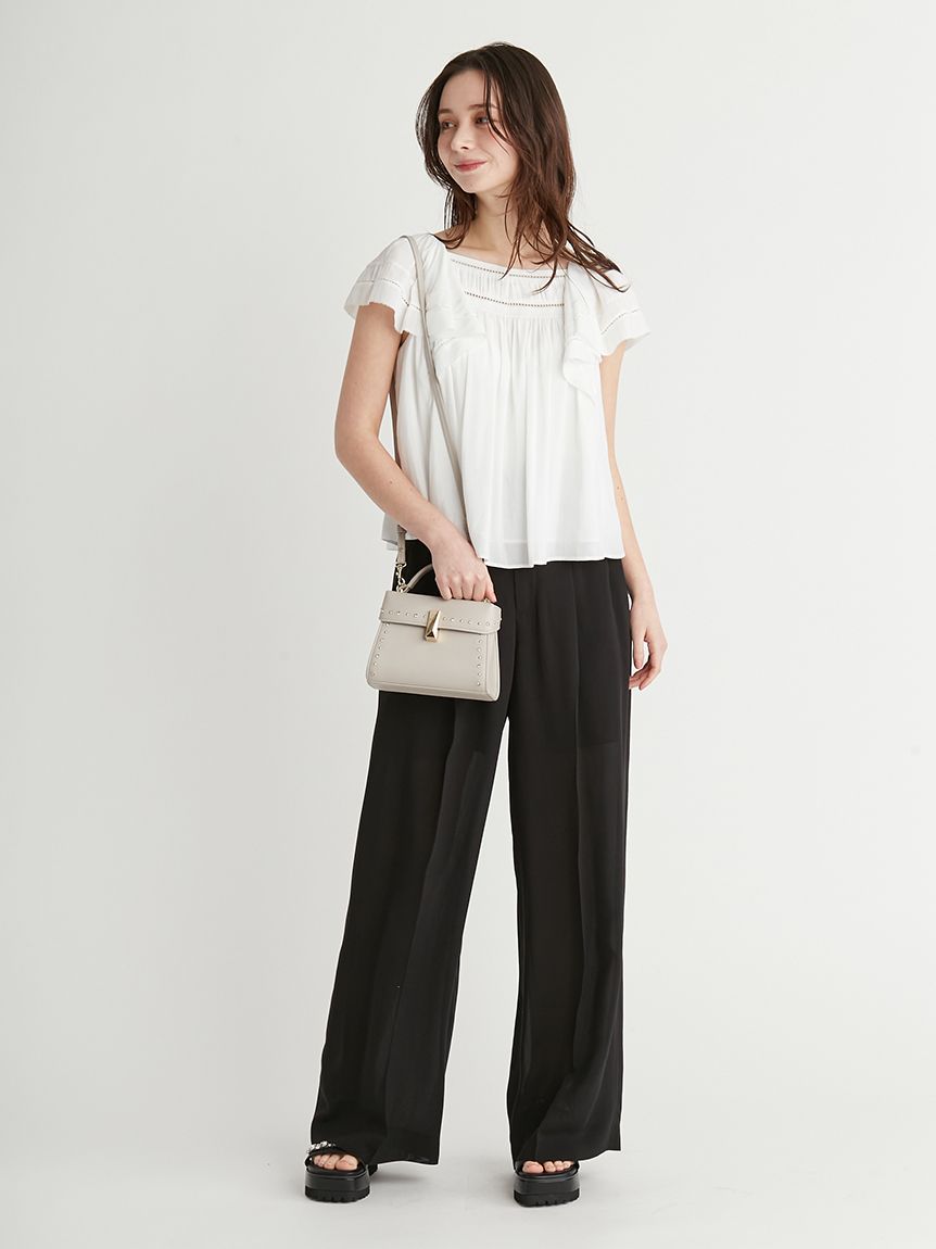 割繊シフォンレースブラウス(ブラウス・シャツ)｜TOPS（トップス