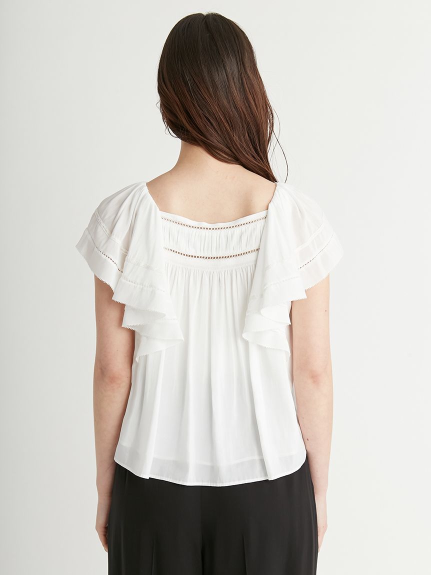 割繊シフォンレースブラウス(ブラウス・シャツ)｜TOPS（トップス