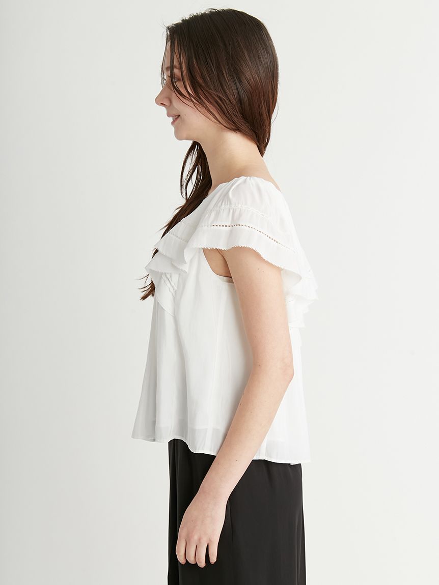 割繊シフォンレースブラウス(ブラウス・シャツ)｜TOPS（トップス
