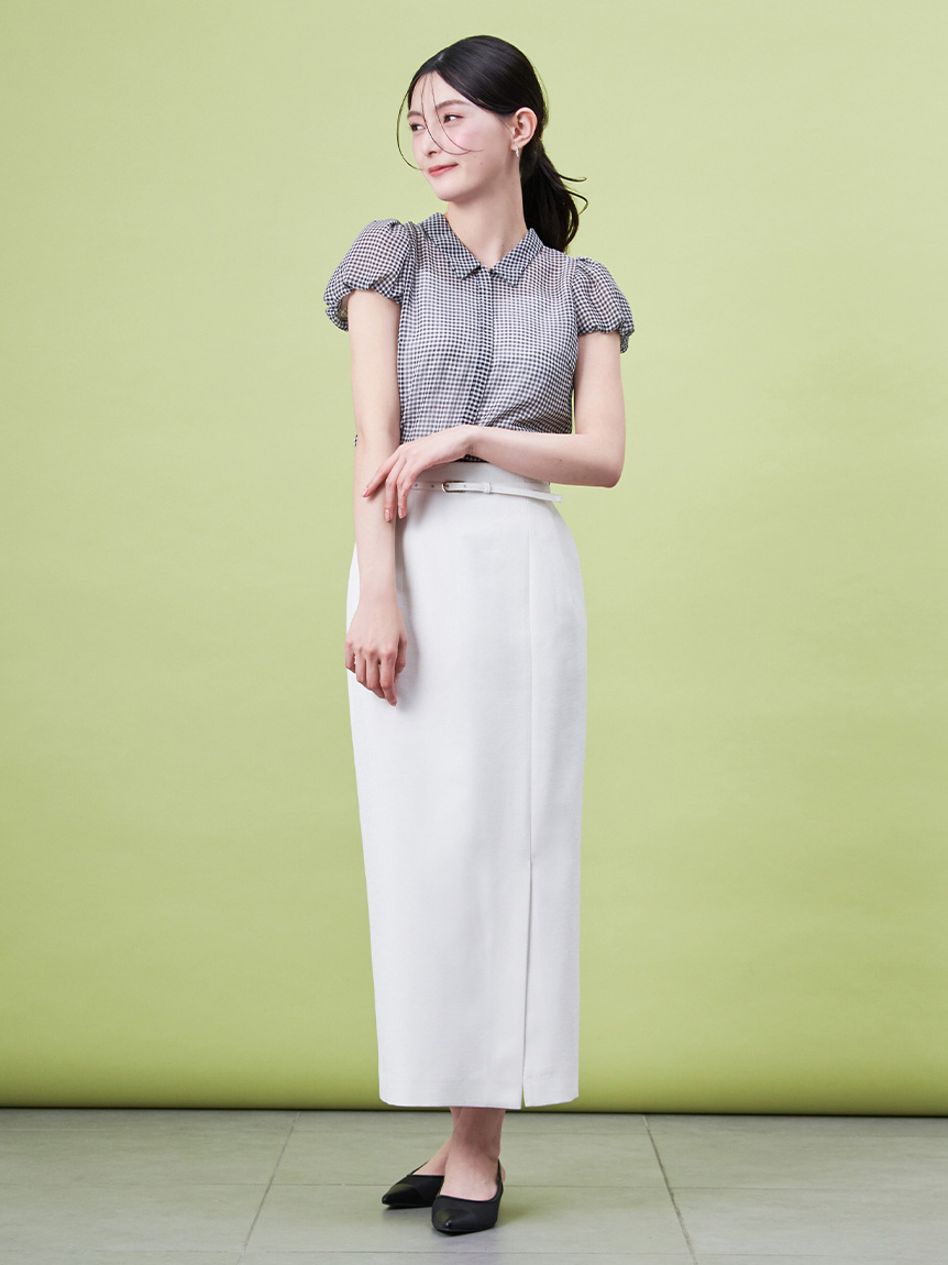 襟付きキャップスリーブブラウス(ブラウス・シャツ)｜TOPS