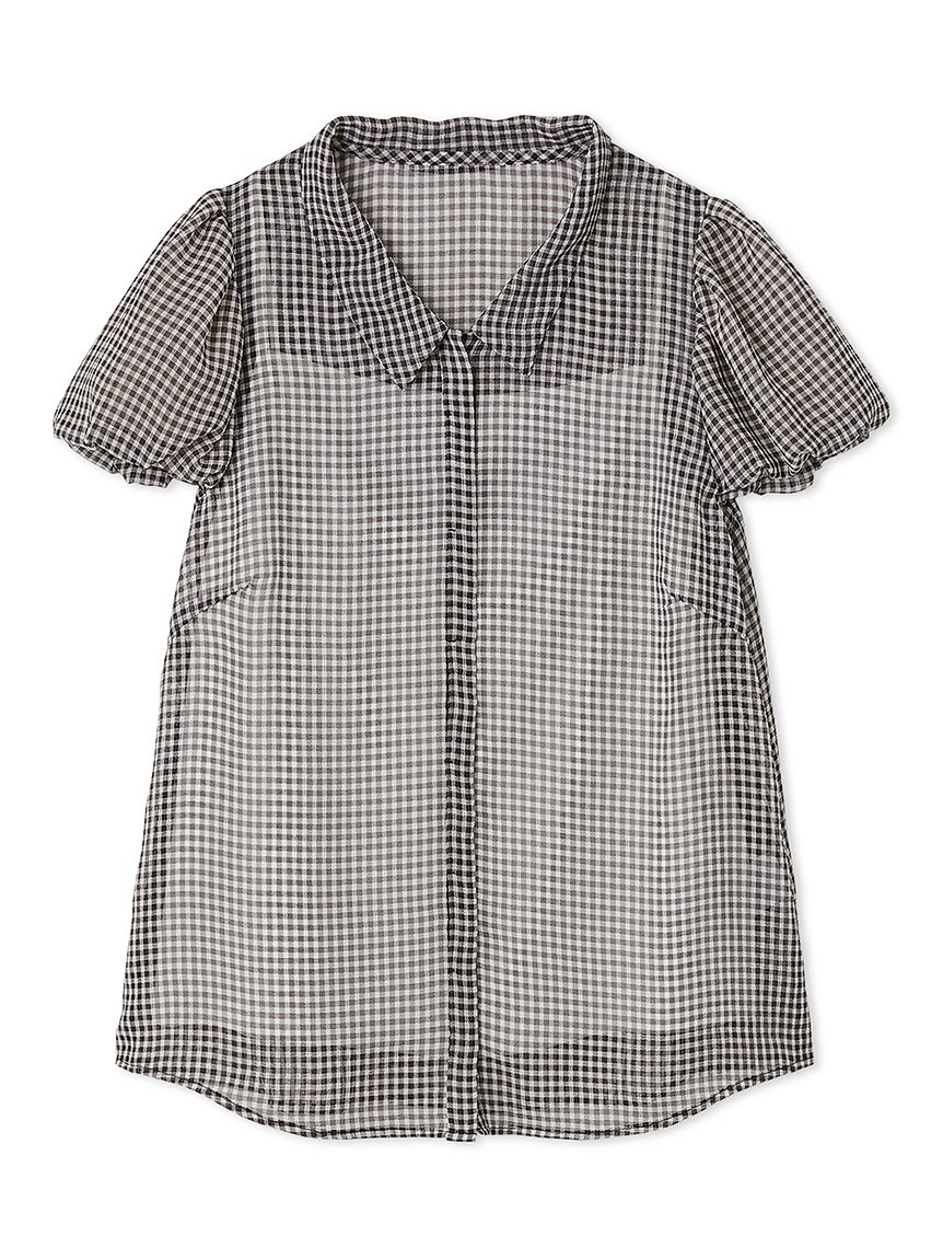 襟付きキャップスリーブブラウス(ブラウス・シャツ)｜TOPS