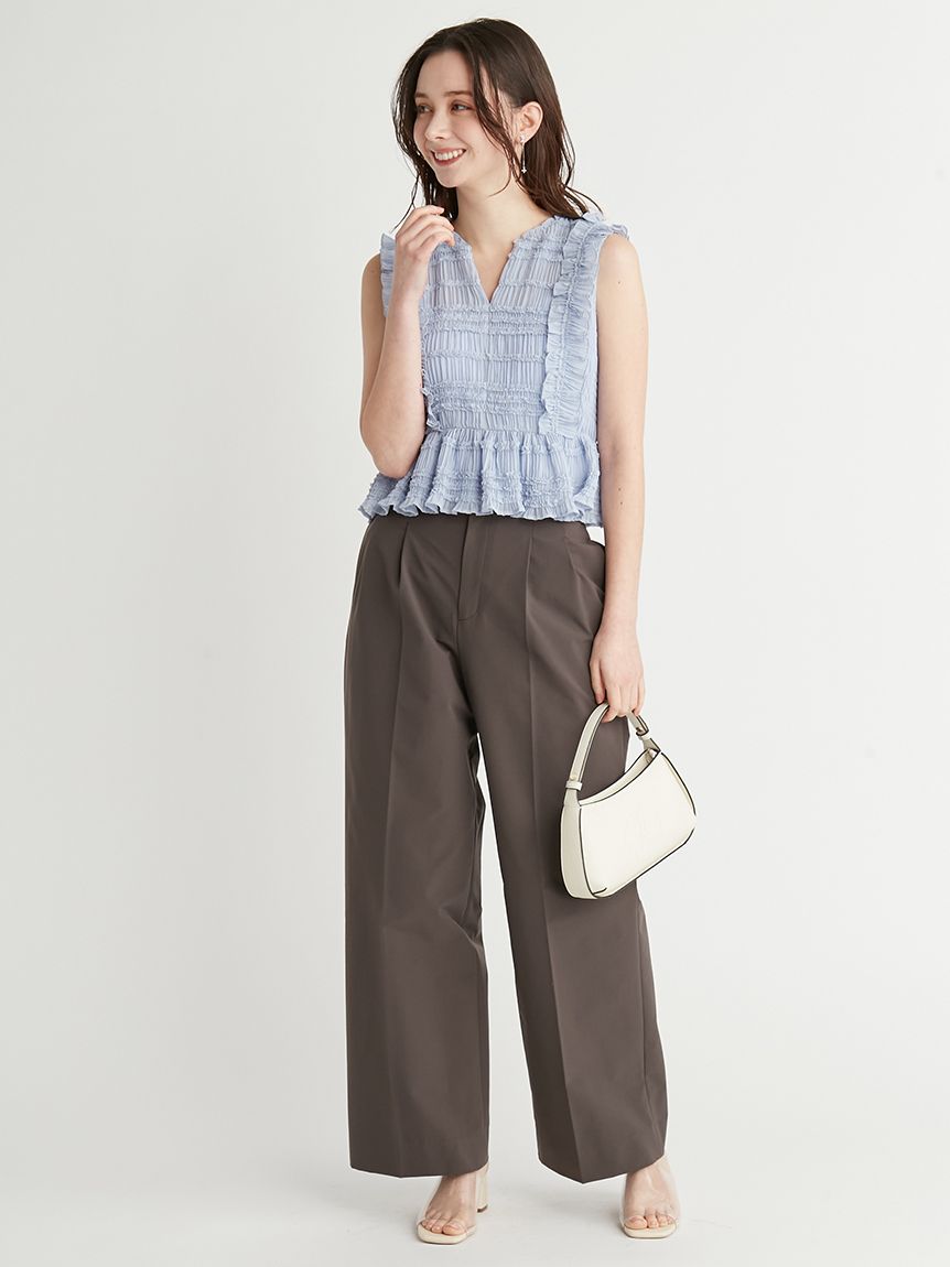 シャーリングフリルブラウス(ブラウス・シャツ)｜TOPS（トップス
