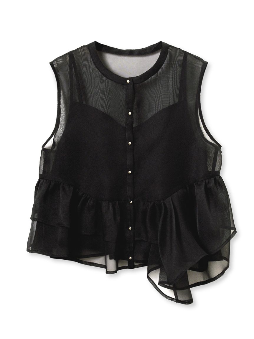 ラッフルペプラムシアーブラウス(ブラウス・シャツ)｜TOPS