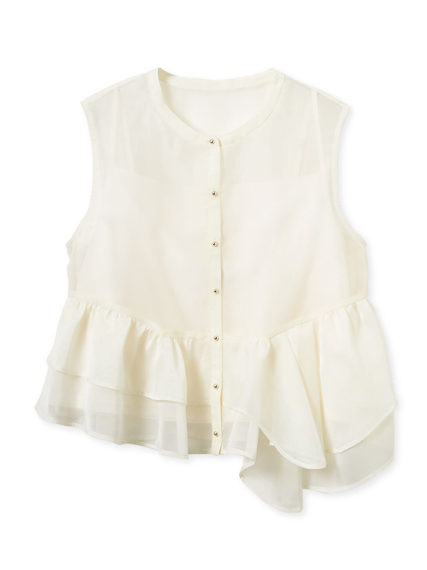ラッフルペプラムシアーブラウス(ブラウス・シャツ)｜TOPS