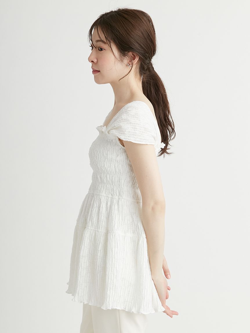 シャーリングチュニックブラウス(ブラウス・シャツ)｜TOPS