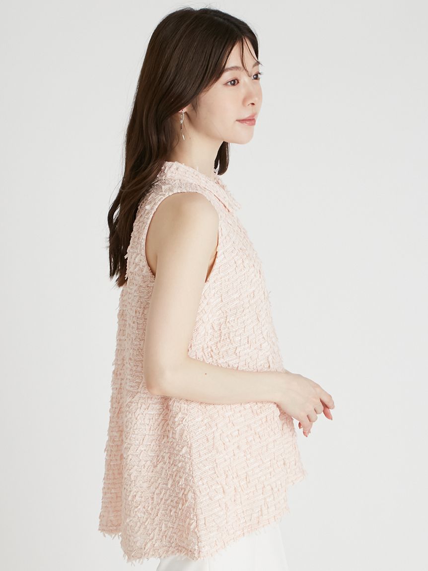 CELFORD（セルフォード）ツイードライクカットソージャケット ホワイト