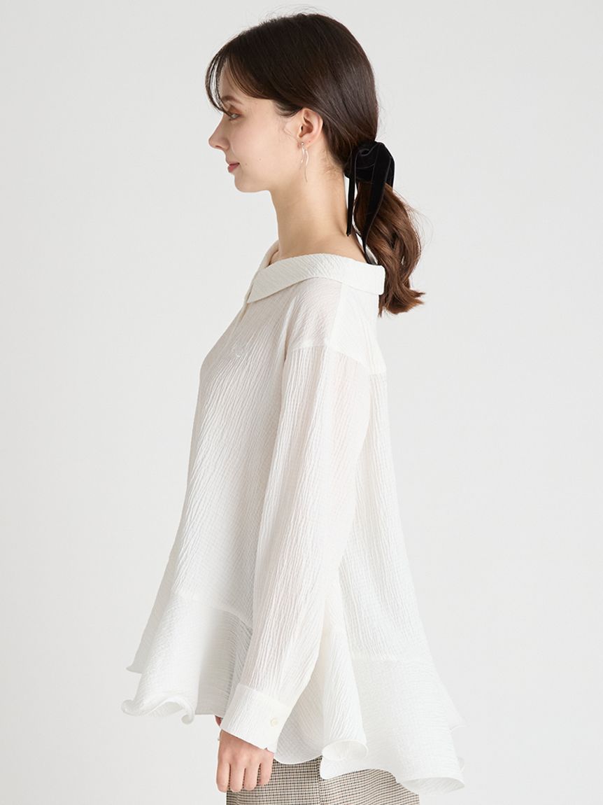 ラッフルヘムロングブラウス(ブラウス・シャツ)｜TOPS（トップス