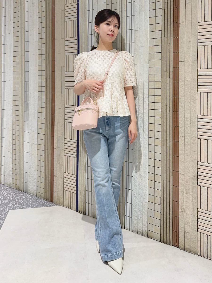 CELFORD ペプラムトップ 38 ブラッシュドレースペプラムトップス(ブラウス・シャツ)｜TOPS