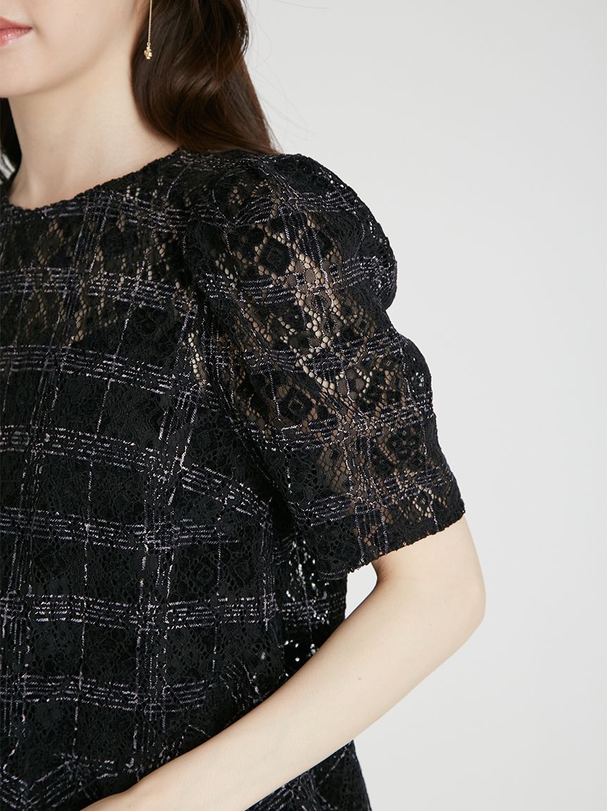 tシャツ ブラッシュドレースペプラムトップス レディース ブラッシュドレースペプラムトップス(ブラウス・シャツ)｜TOPS