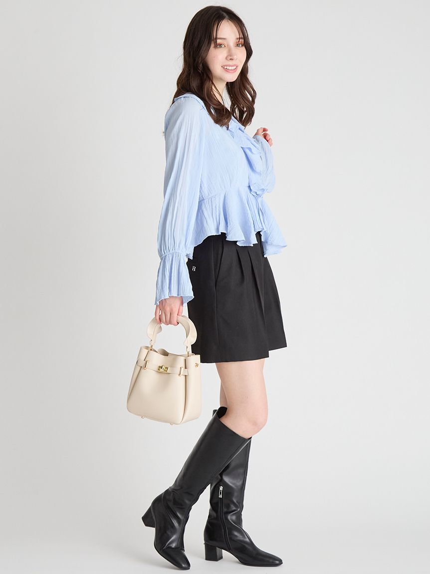 新品●CELFORDセルフォード●ペプラム 襟付きフリル ブラウス●36 フリルペプラムブラウス(ブラウス・シャツ)｜TOPS（トップス