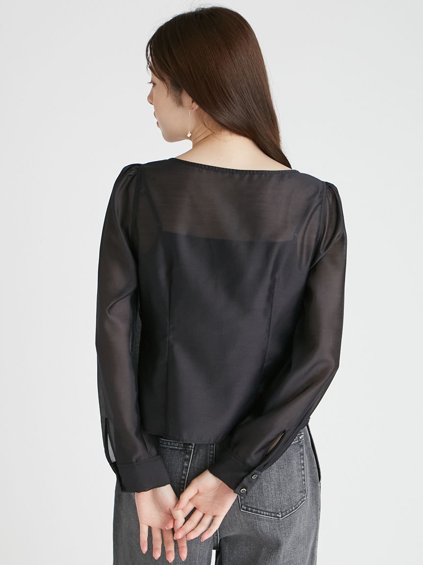 ノット付きシアーブラウス(ブラウス・シャツ)｜TOPS（トップス