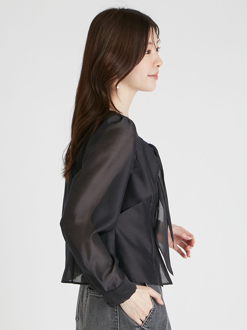 ノット付きシアーブラウス(ブラウス・シャツ)｜TOPS（トップス