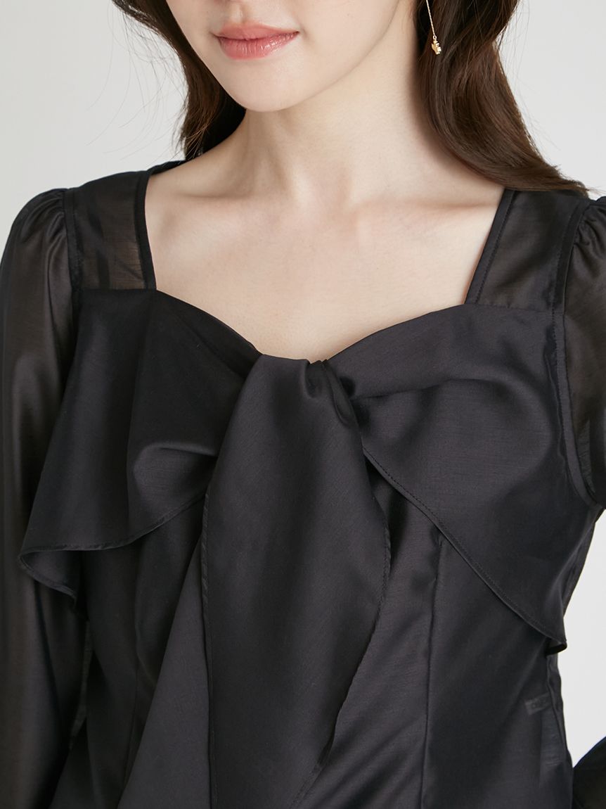 ノット付きシアーブラウス(ブラウス・シャツ)｜TOPS（トップス