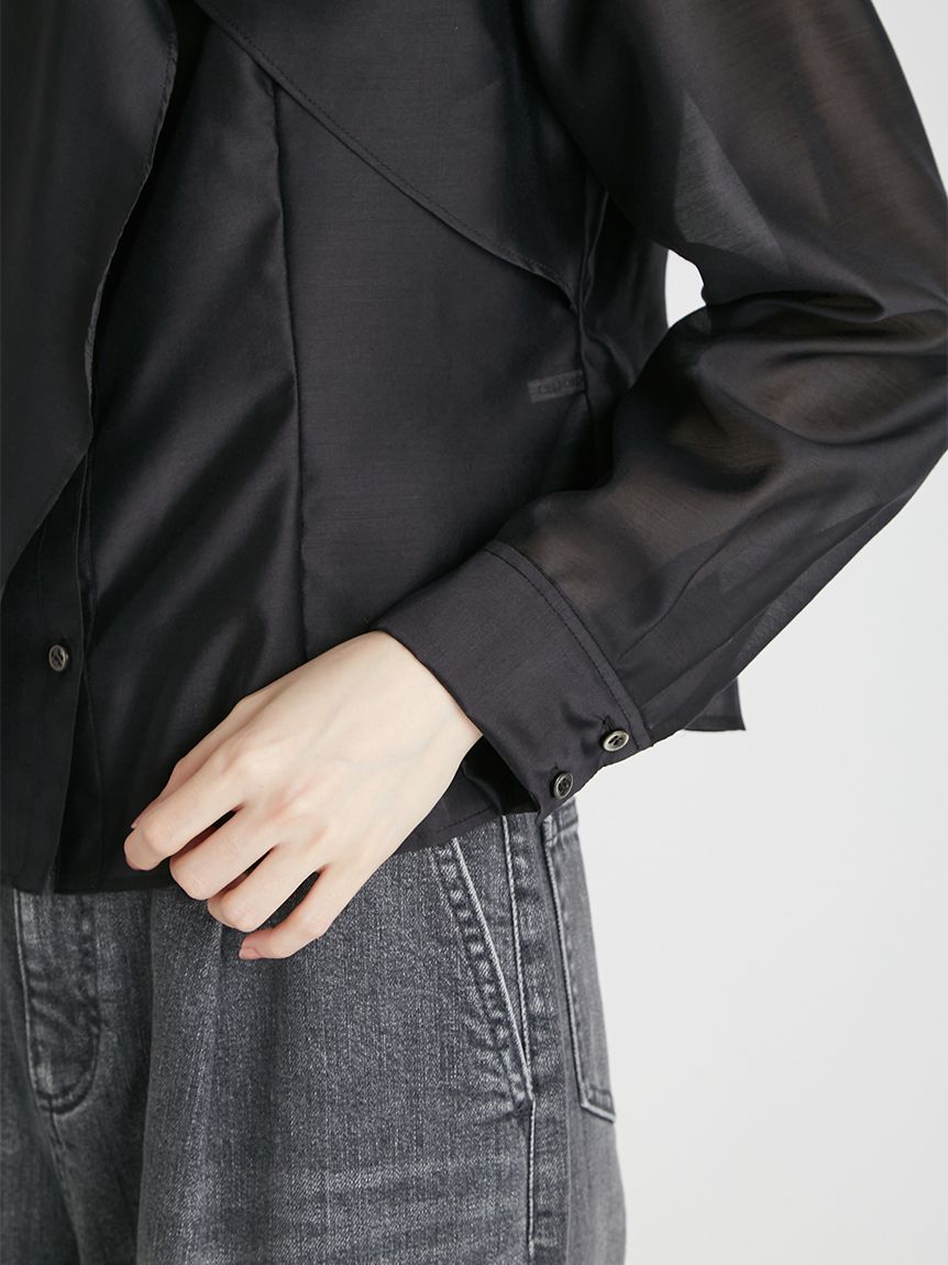 ノット付きシアーブラウス(ブラウス・シャツ)｜TOPS（トップス