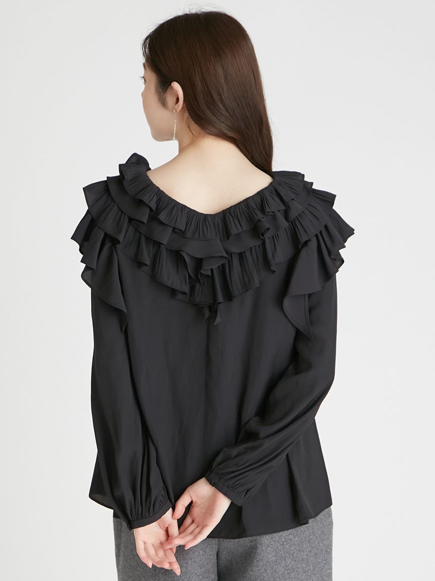 ラッフルプリーツ割線ブラウス(ブラウス・シャツ)｜TOPS（トップス