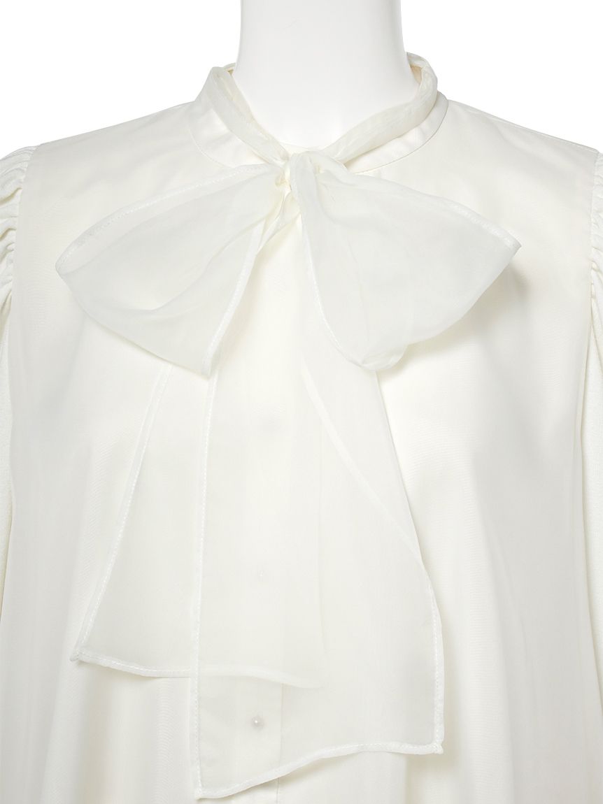 ウォッシャブル】ニットコンビレイヤードフレアブラウス(ブラウス