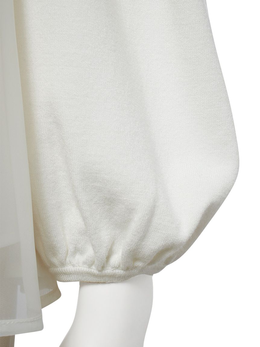 ウォッシャブル】ニットコンビレイヤードフレアブラウス(ブラウス