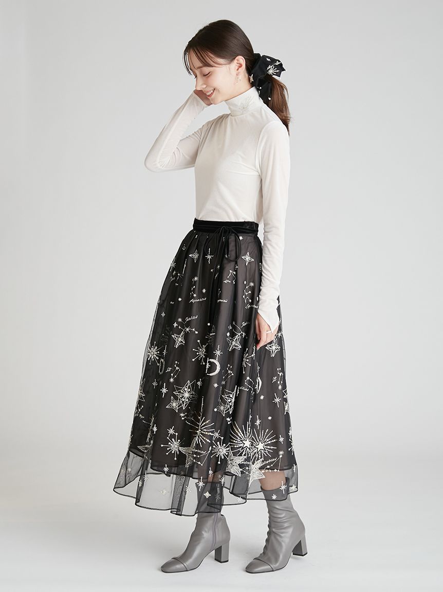 YUMI KATSURA for CELFORD】コラボスターリー刺繍ベロアトップス