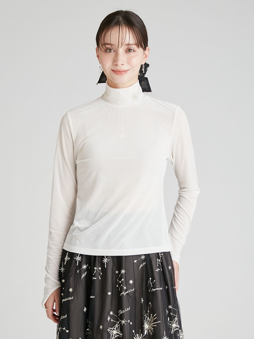 YUMI KATSURA for CELFORD】コラボスターリー刺繍ベロアトップス