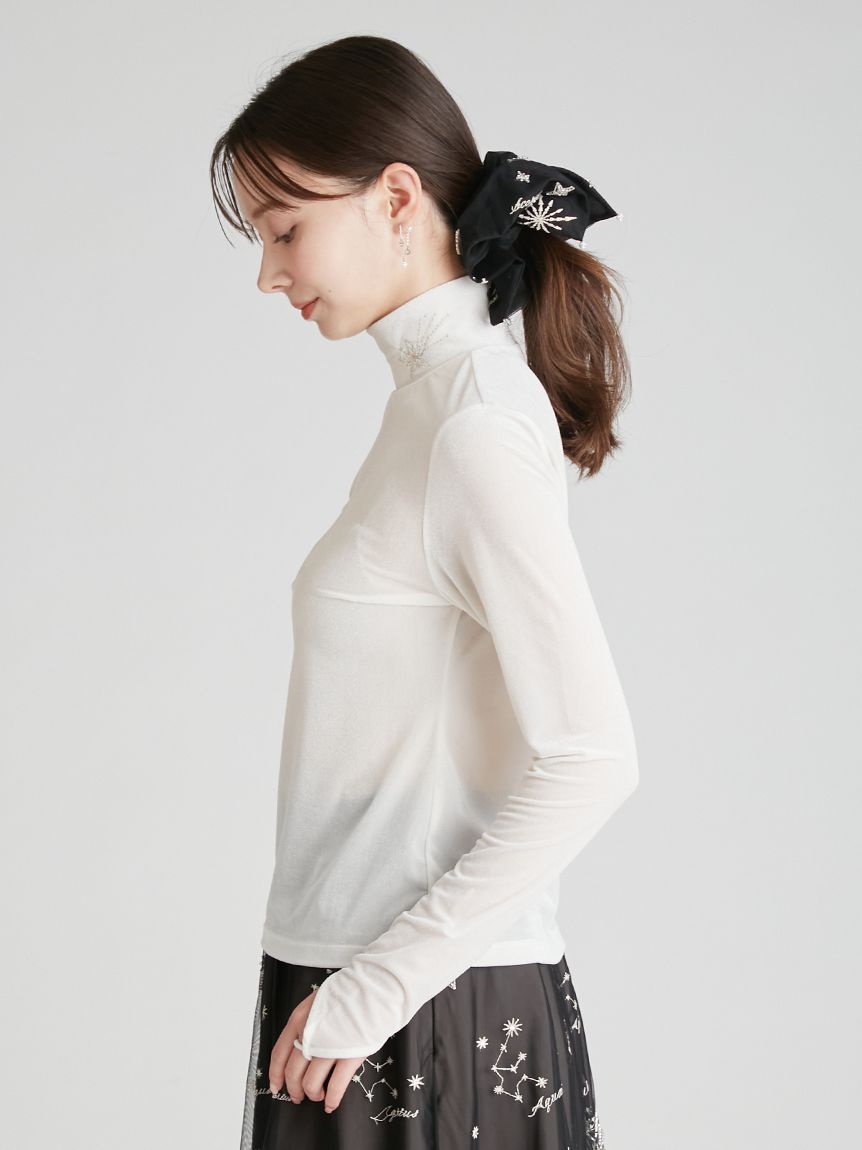 YUMI KATSURA for CELFORD】コラボスターリー刺繍ベロアトップス