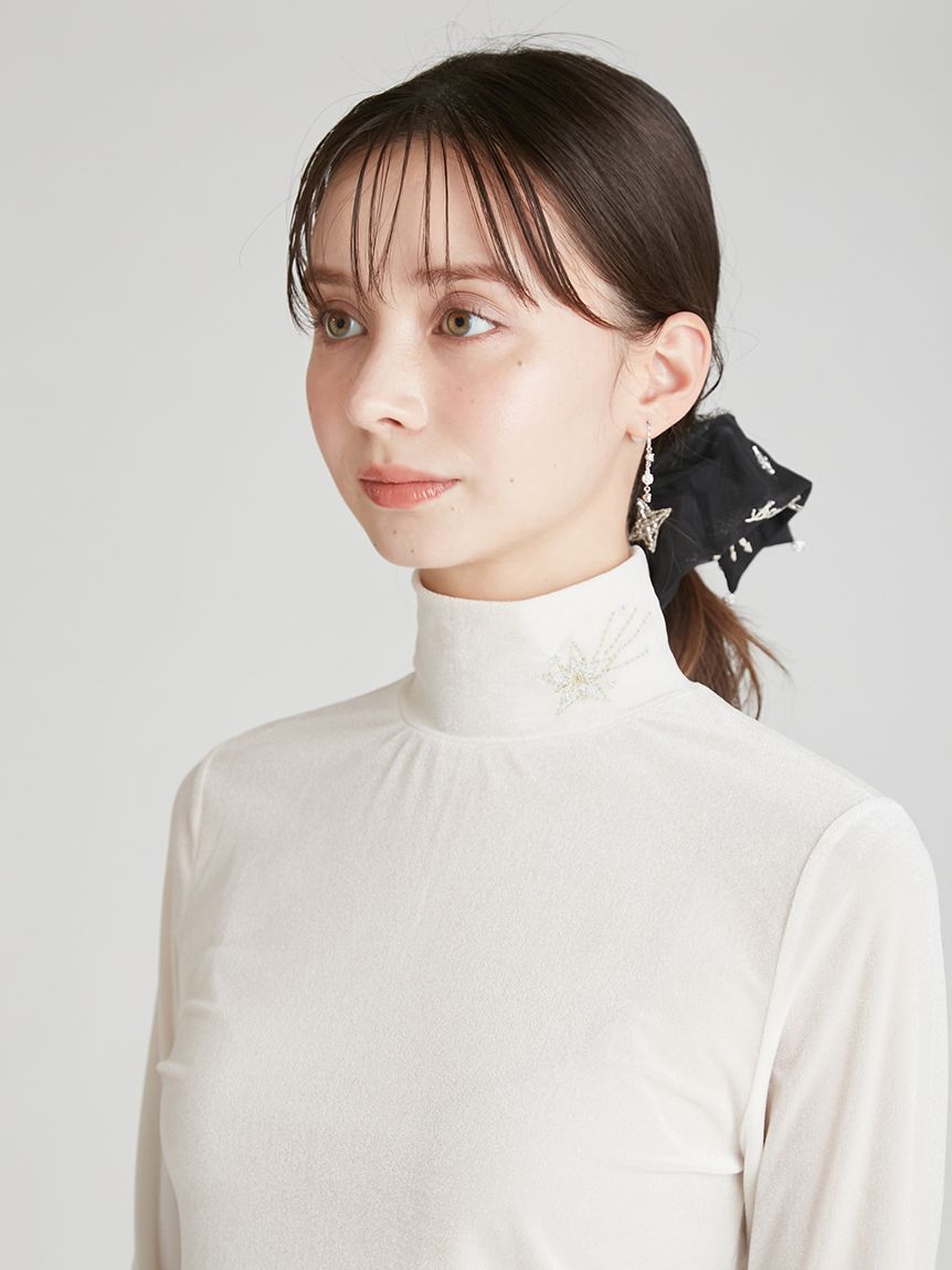 YUMI KATSURA for CELFORD】コラボスターリー刺繍ベロアトップス