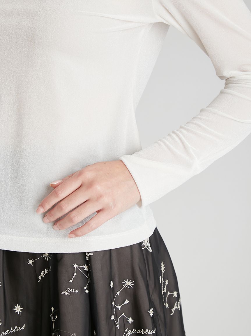 YUMI KATSURA for CELFORD】コラボスターリー刺繍ベロアトップス