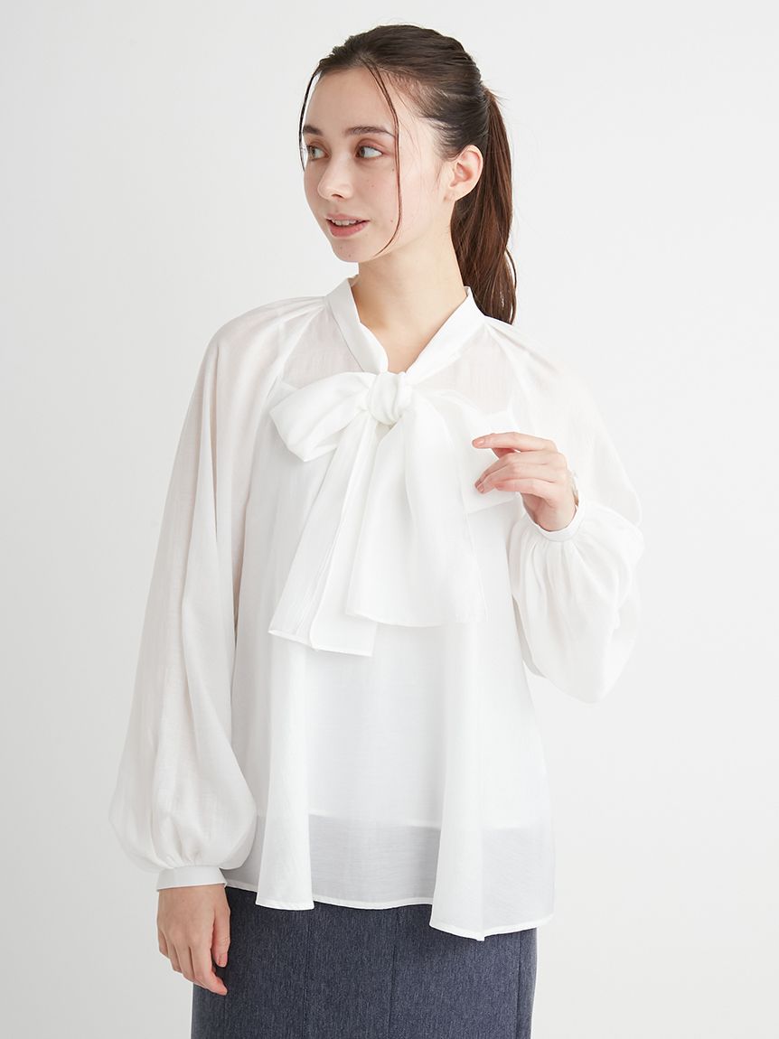 ビッグリボンセミシアーブラウス(ブラウス・シャツ)｜TOPS（トップス
