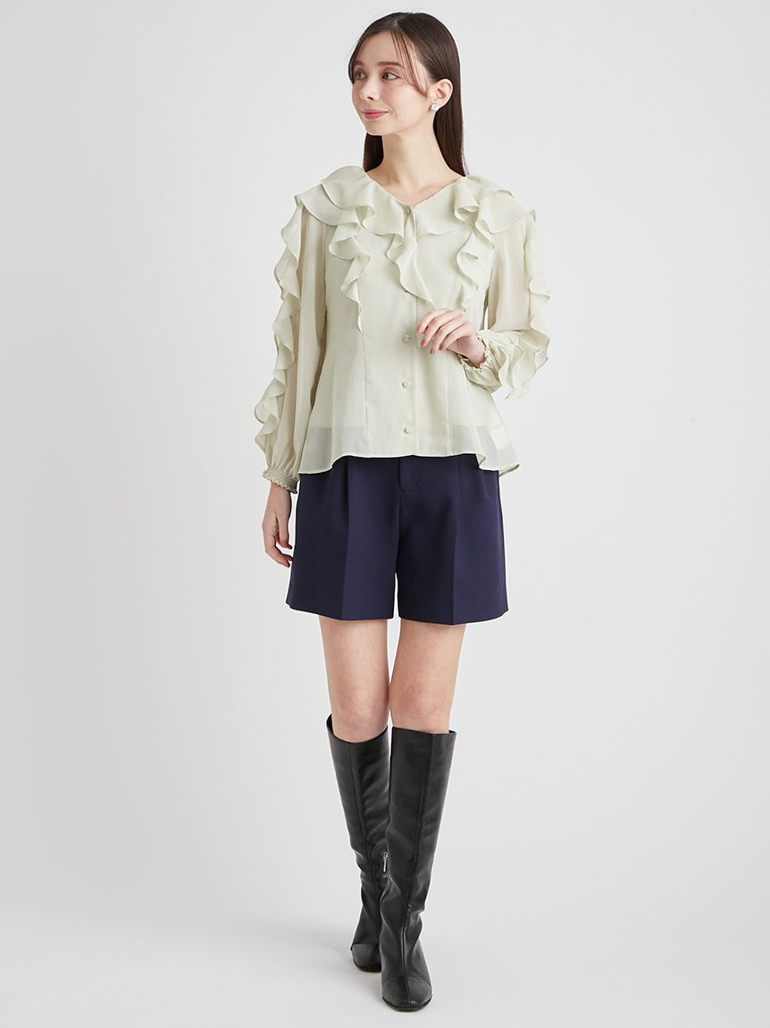洗える】ラッフルフリルブラウス(ブラウス・シャツ)｜TOPS（トップス