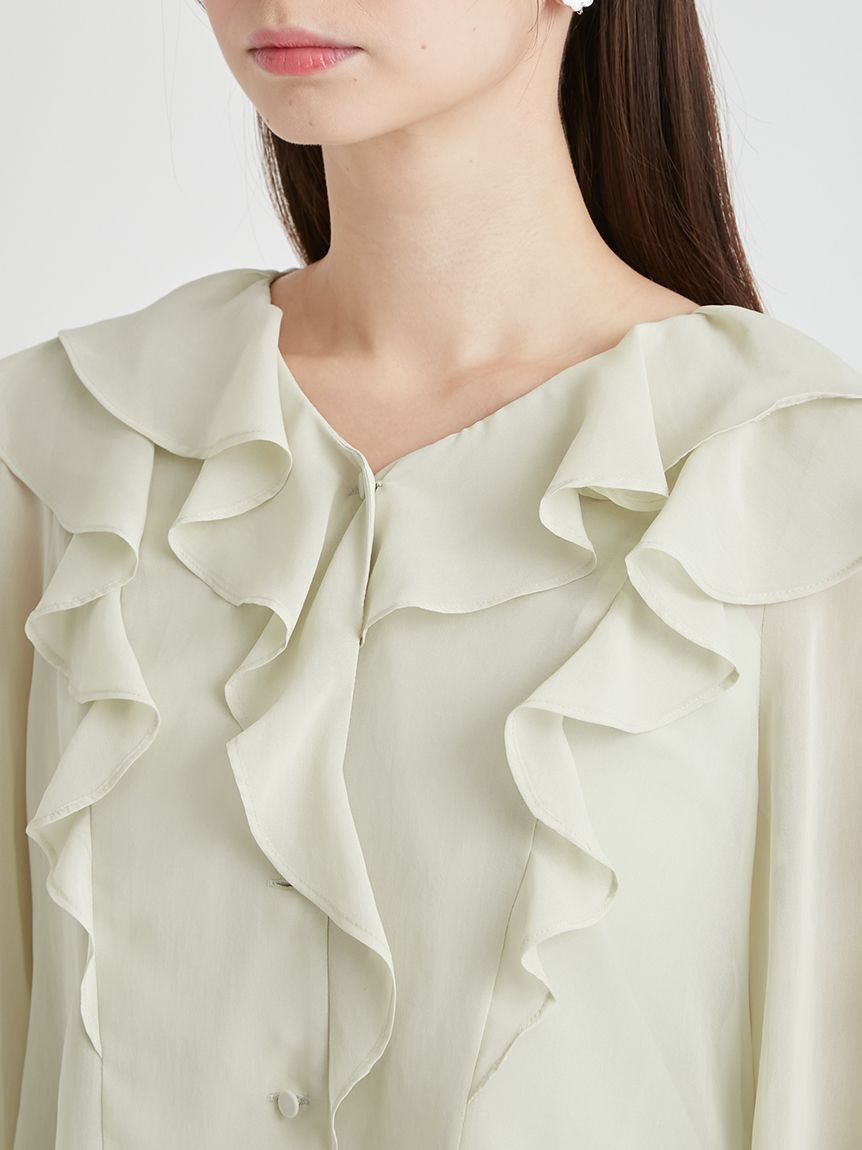 洗える】ラッフルフリルブラウス(ブラウス・シャツ)｜TOPS（トップス