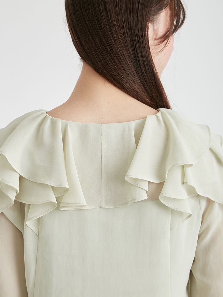 洗えるﾗｯﾌﾙﾌﾞﾗｳｽ 洗える】ラッフルレイヤード ブラウス / ANY SIS | ファッション通販