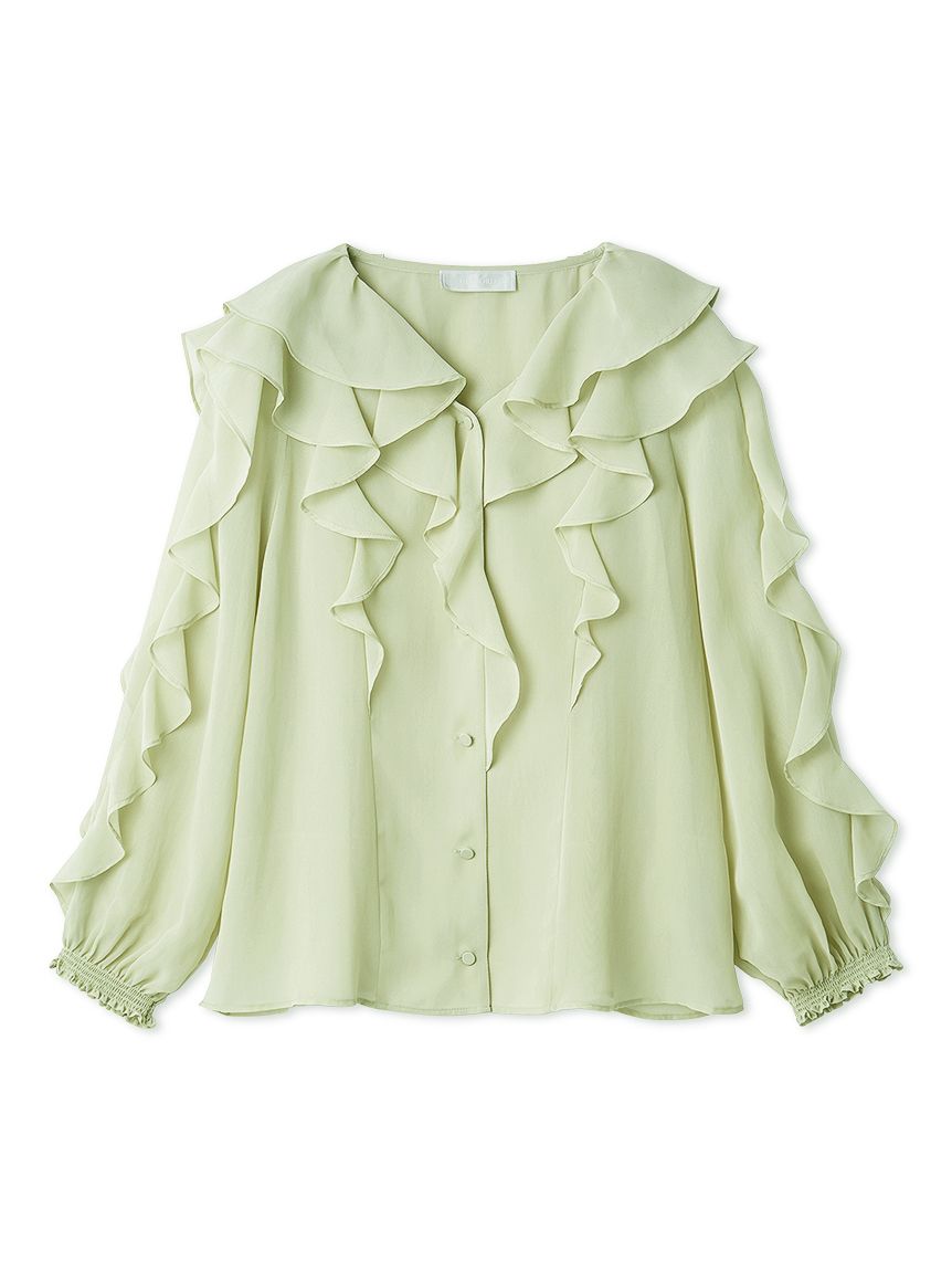 洗える】ラッフルフリルブラウス(ブラウス・シャツ)｜TOPS（トップス