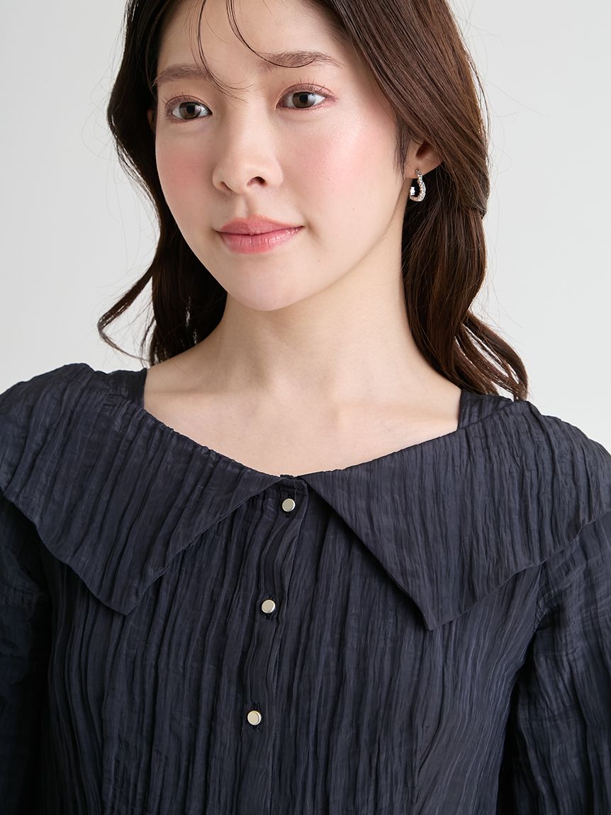 超美品✨セルフォード 七分袖 ペプラム ブラウス 黒 ブラック 秋服 冬服 CELFORD（セルフォード） (10%OFF&300円OFF) ホットフィットビジュー