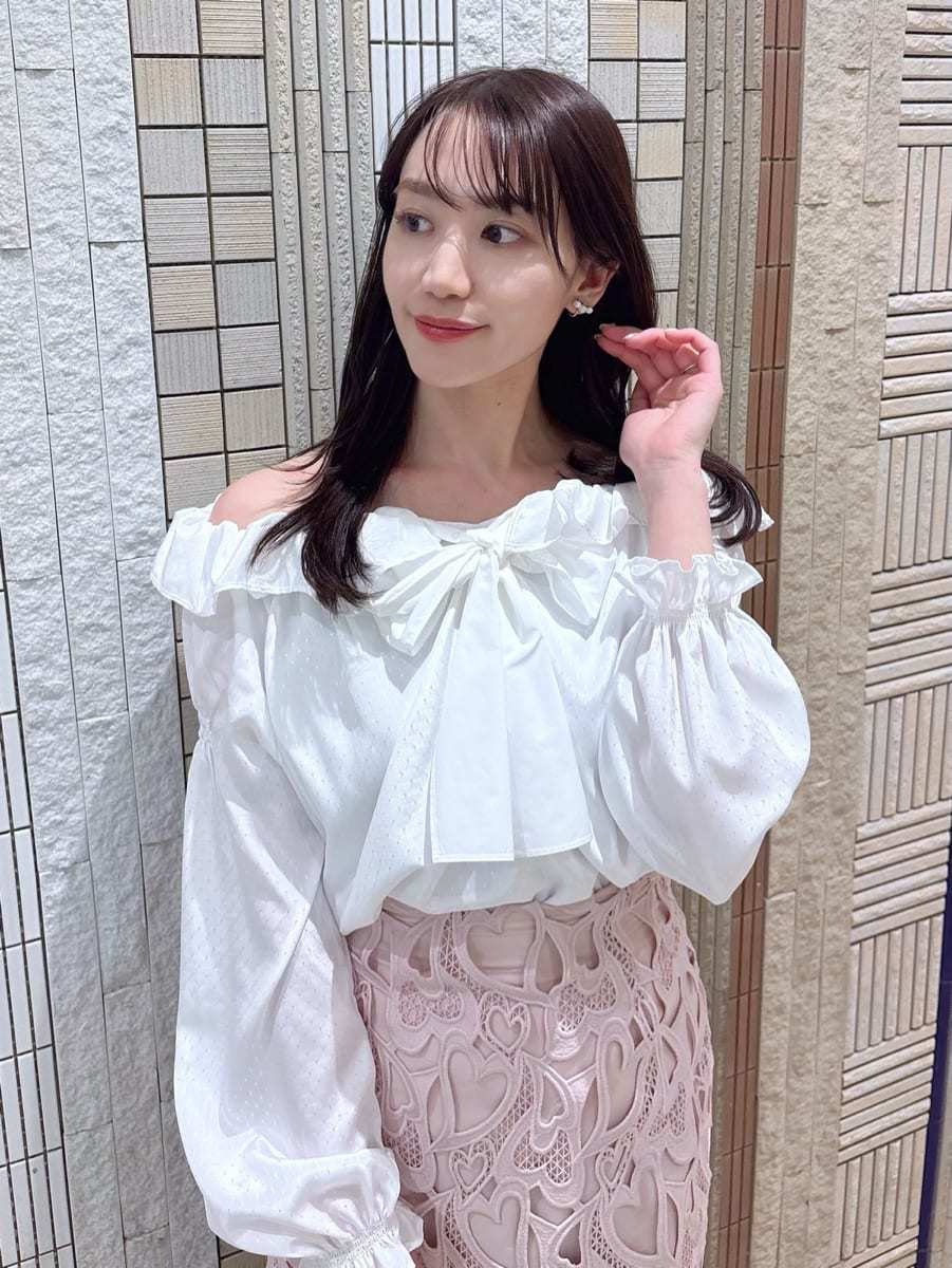 洗える】ビッグリボンスモックブラウス(ブラウス・シャツ)｜TOPS