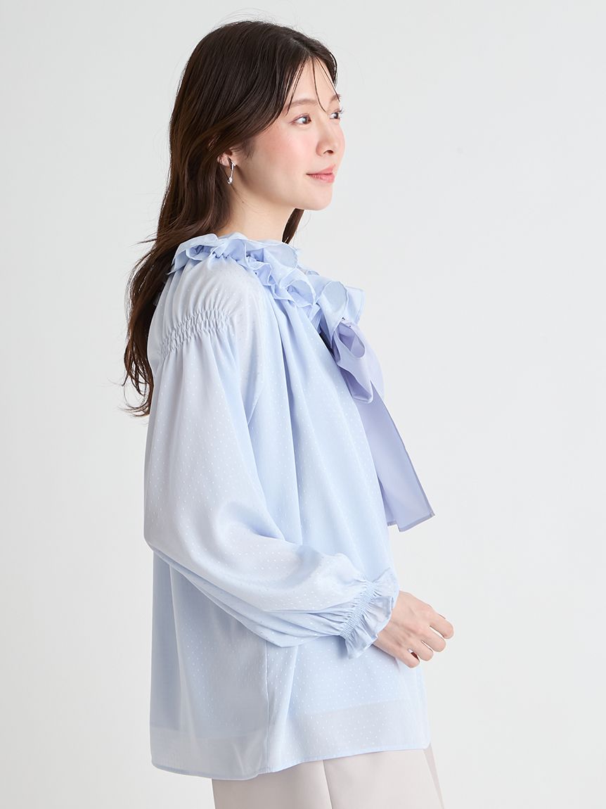 洗える】ビッグリボンスモックブラウス(ブラウス・シャツ)｜TOPS