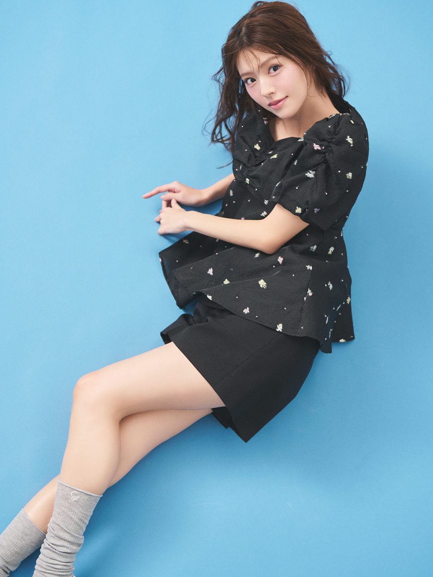 小花ジャガードペプラムブラウス(ブラウス・シャツ)｜TOPS（トップス