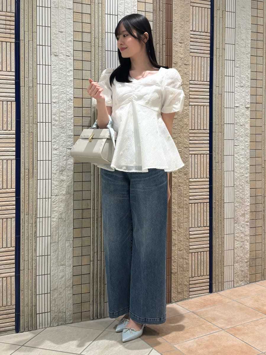 小花ジャガードペプラムブラウス(ブラウス・シャツ)｜TOPS（トップス