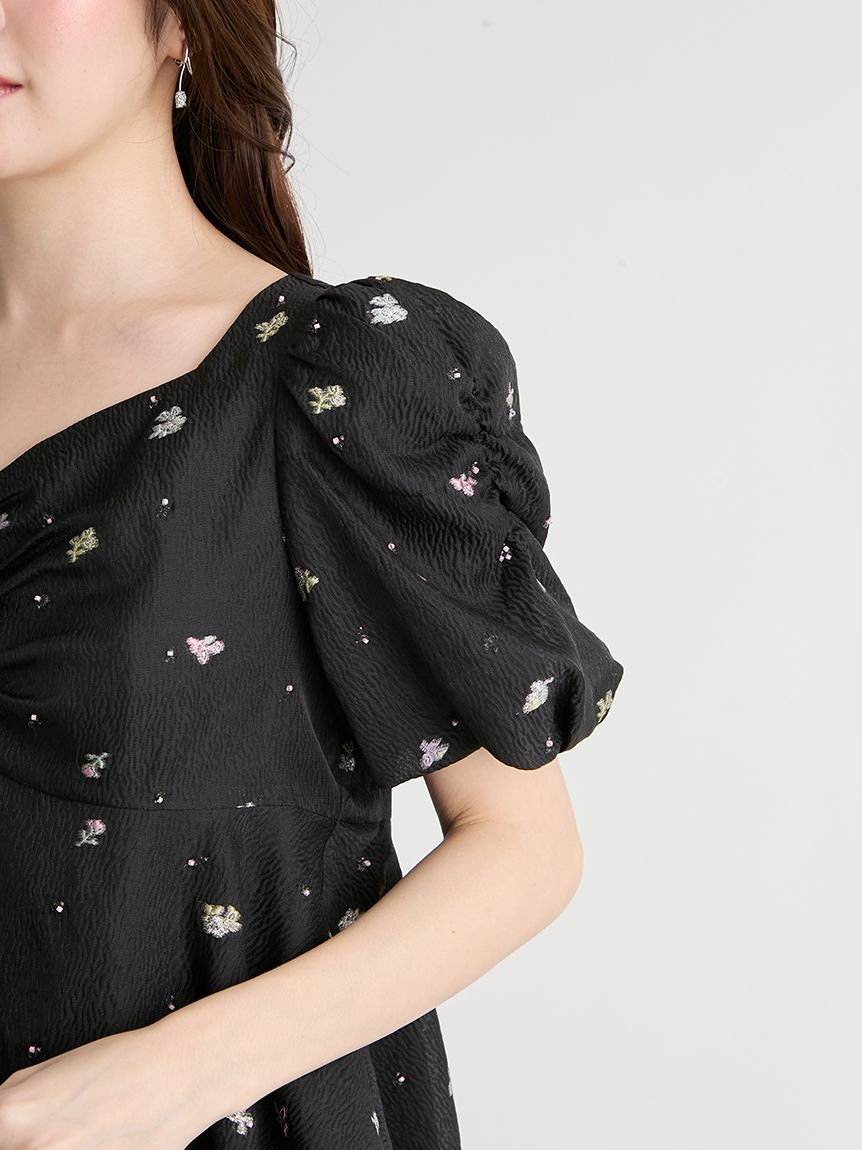 小花ジャガードペプラムブラウス(ブラウス・シャツ)｜TOPS（トップス