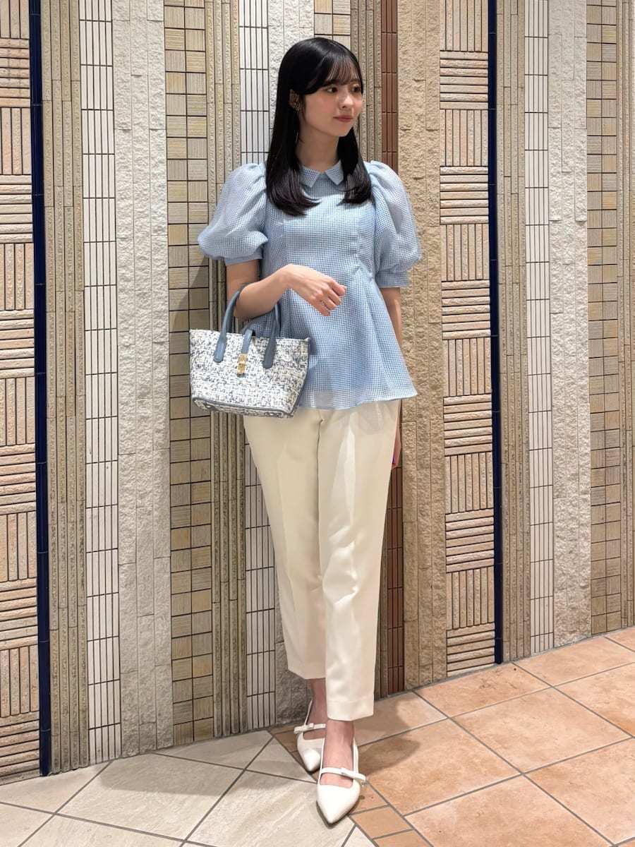洗える】襟付きメッシュブラウス(ブラウス・シャツ)｜TOPS（トップス