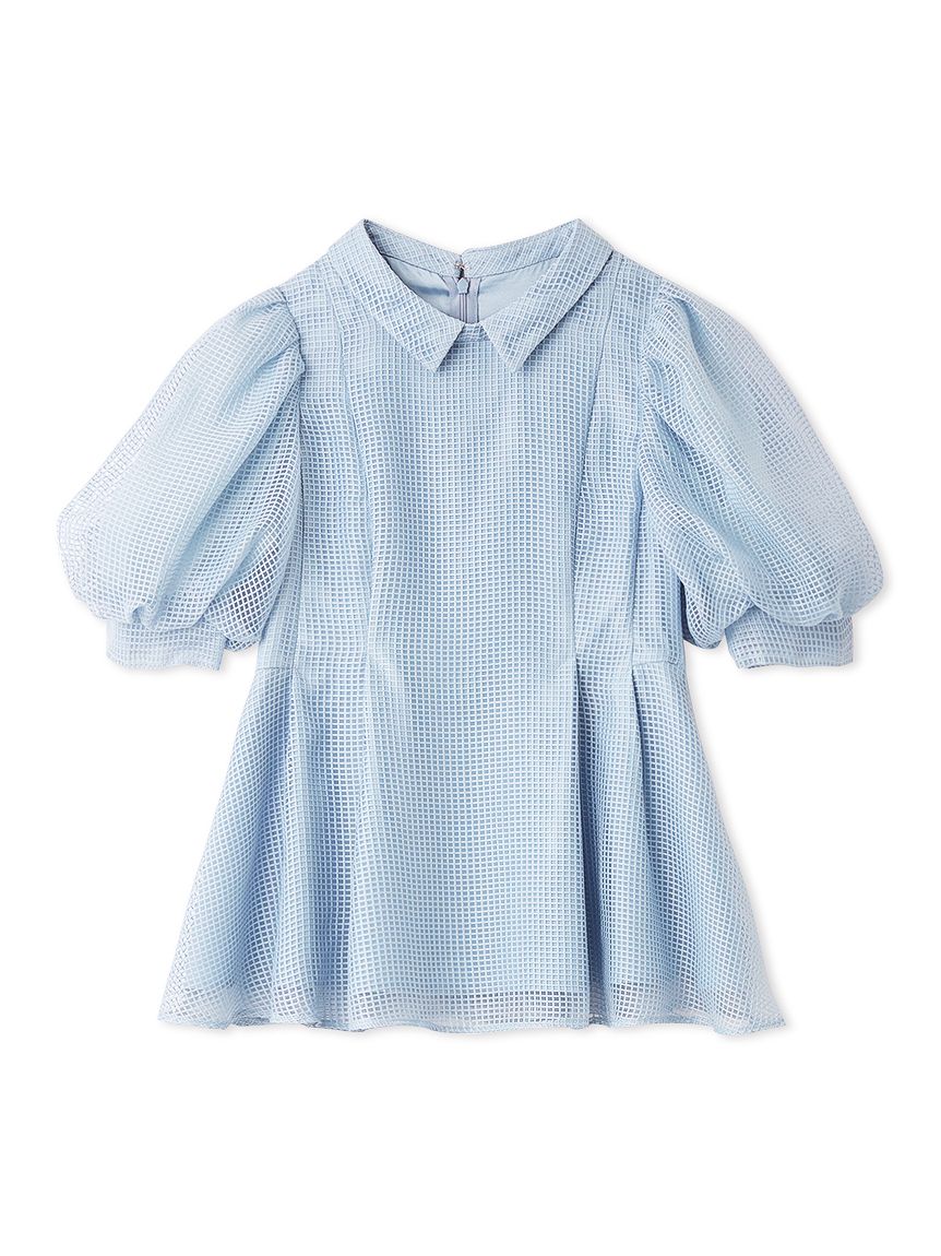 洗える】襟付きメッシュブラウス(ブラウス・シャツ)｜TOPS（トップス