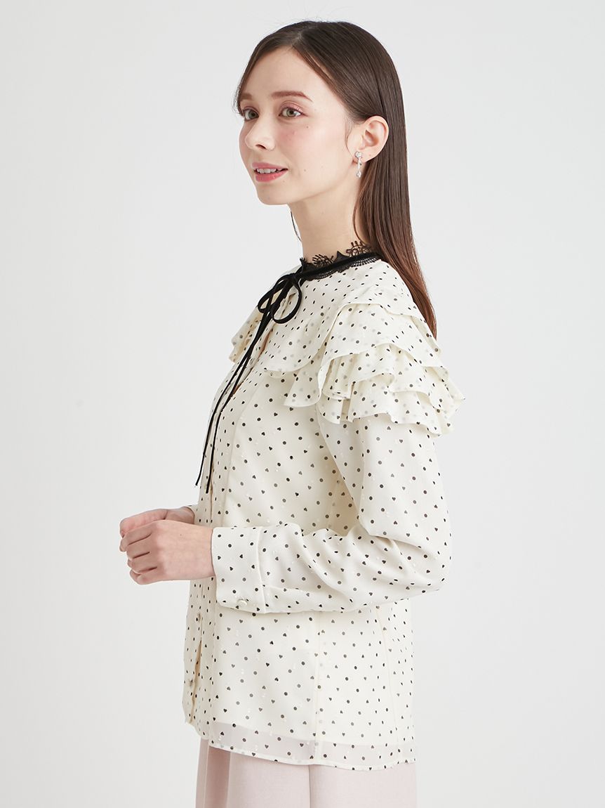 洗える】ハートドットプリントブラウス(ブラウス・シャツ)｜TOPS
