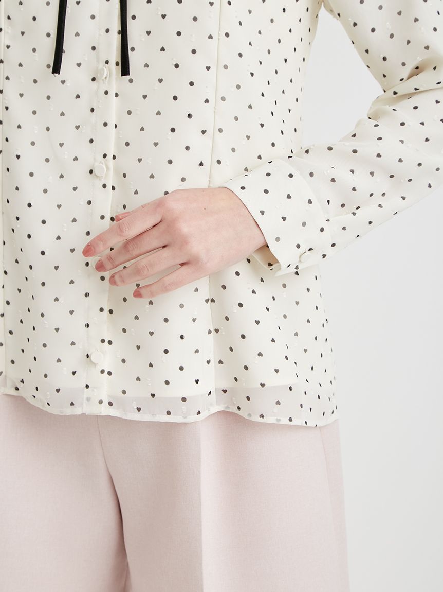 洗える】ハートドットプリントブラウス(ブラウス・シャツ)｜TOPS